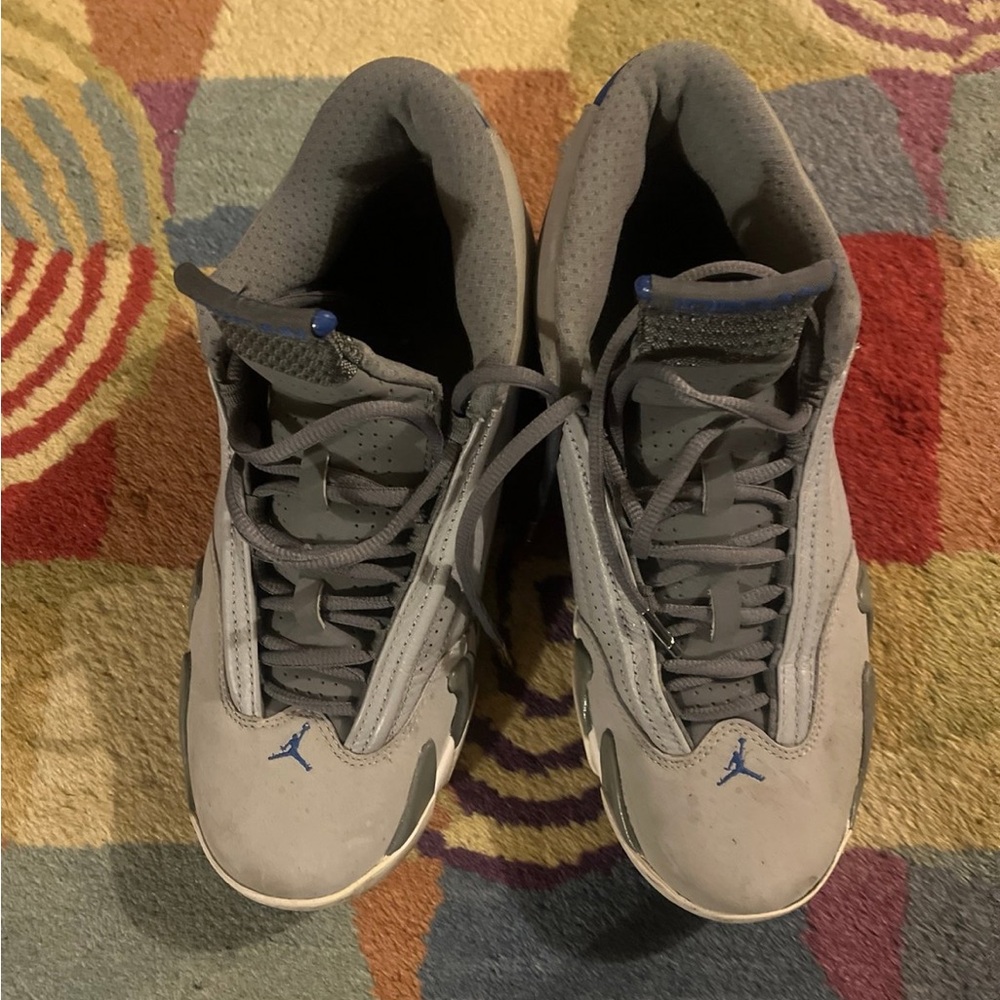 Nike Men’s Grey Sneakers with Blue Jumpman Accents